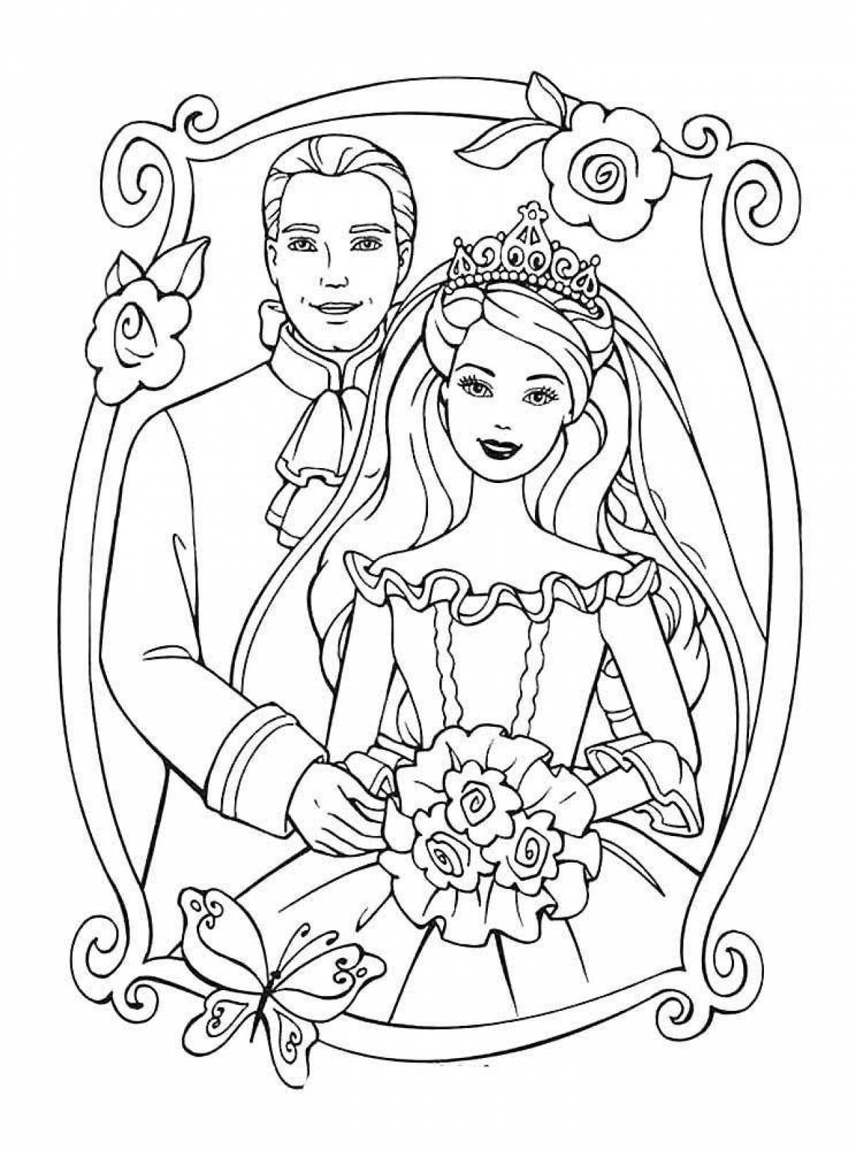Dazzling prince and princess coloring book