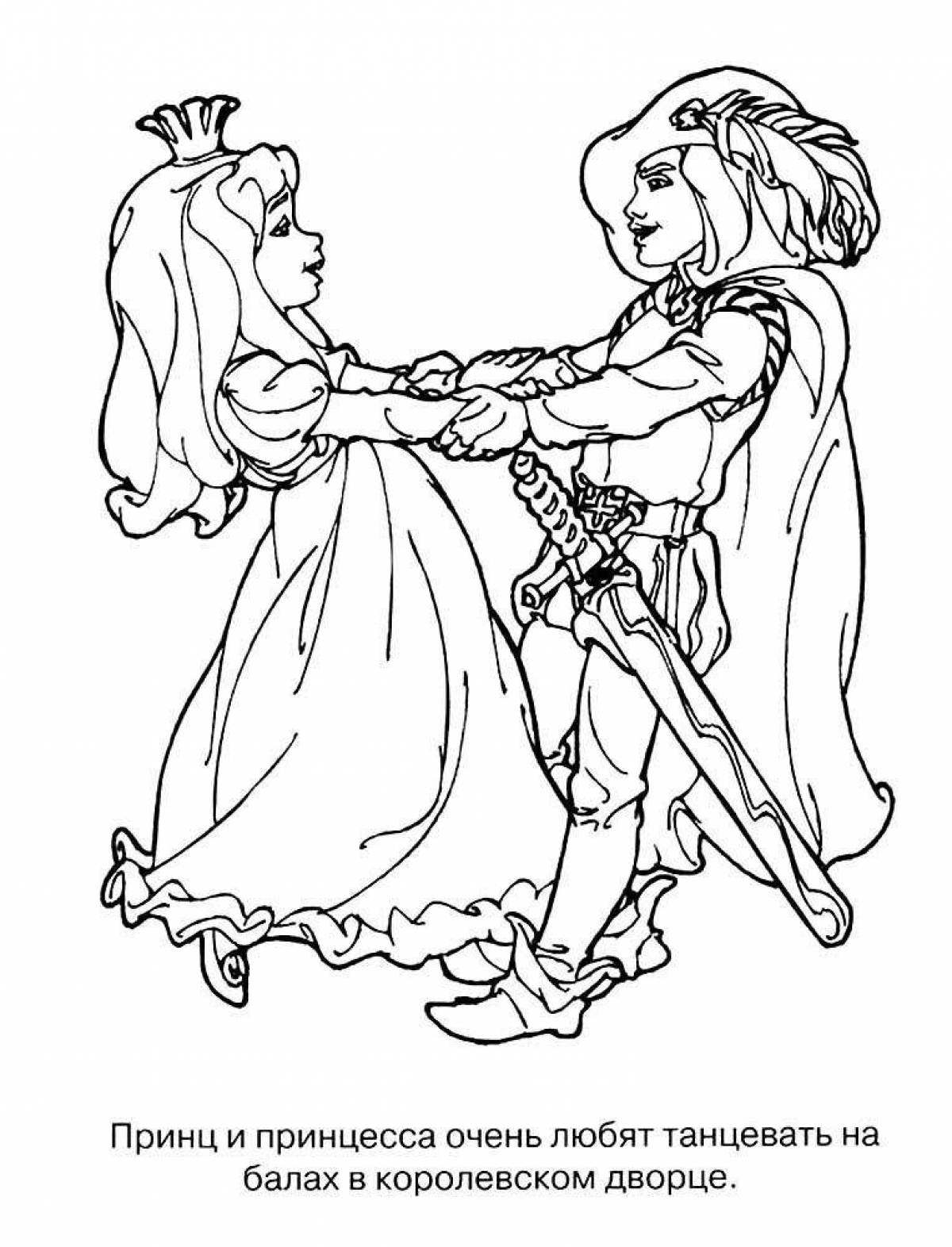 Brilliant prince and princess coloring book