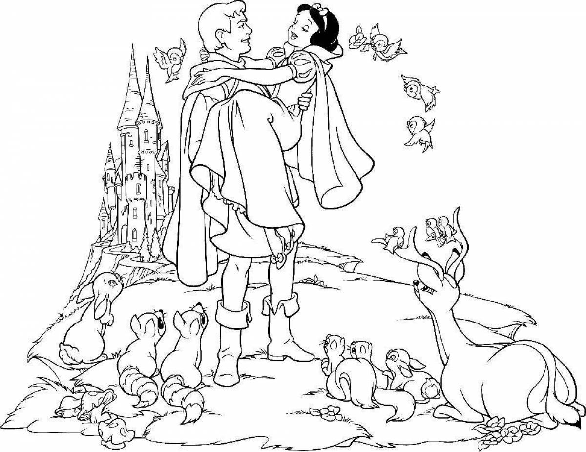 Prince Charming and Princess Coloring Page