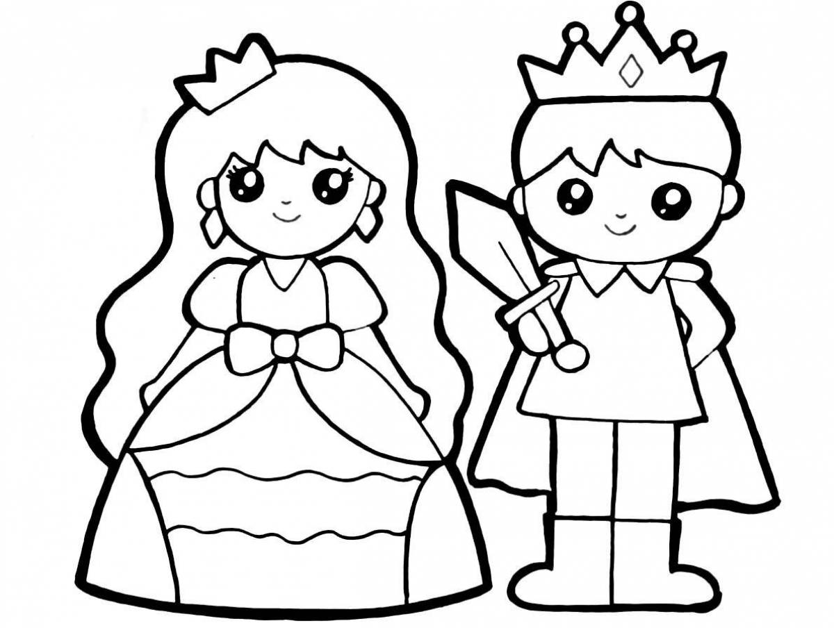Rampant prince and princess coloring book
