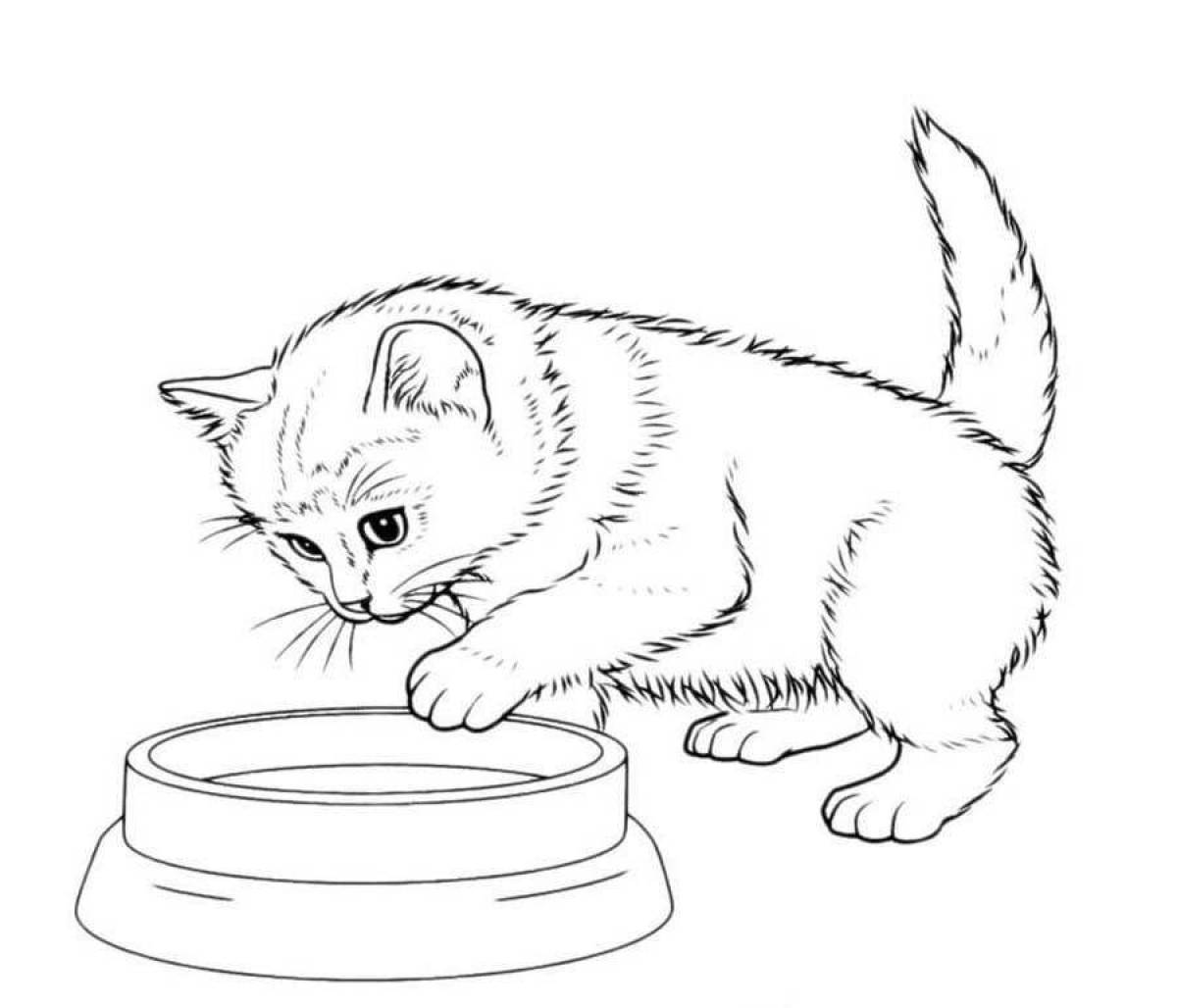 Violent cat coloring pages for girls