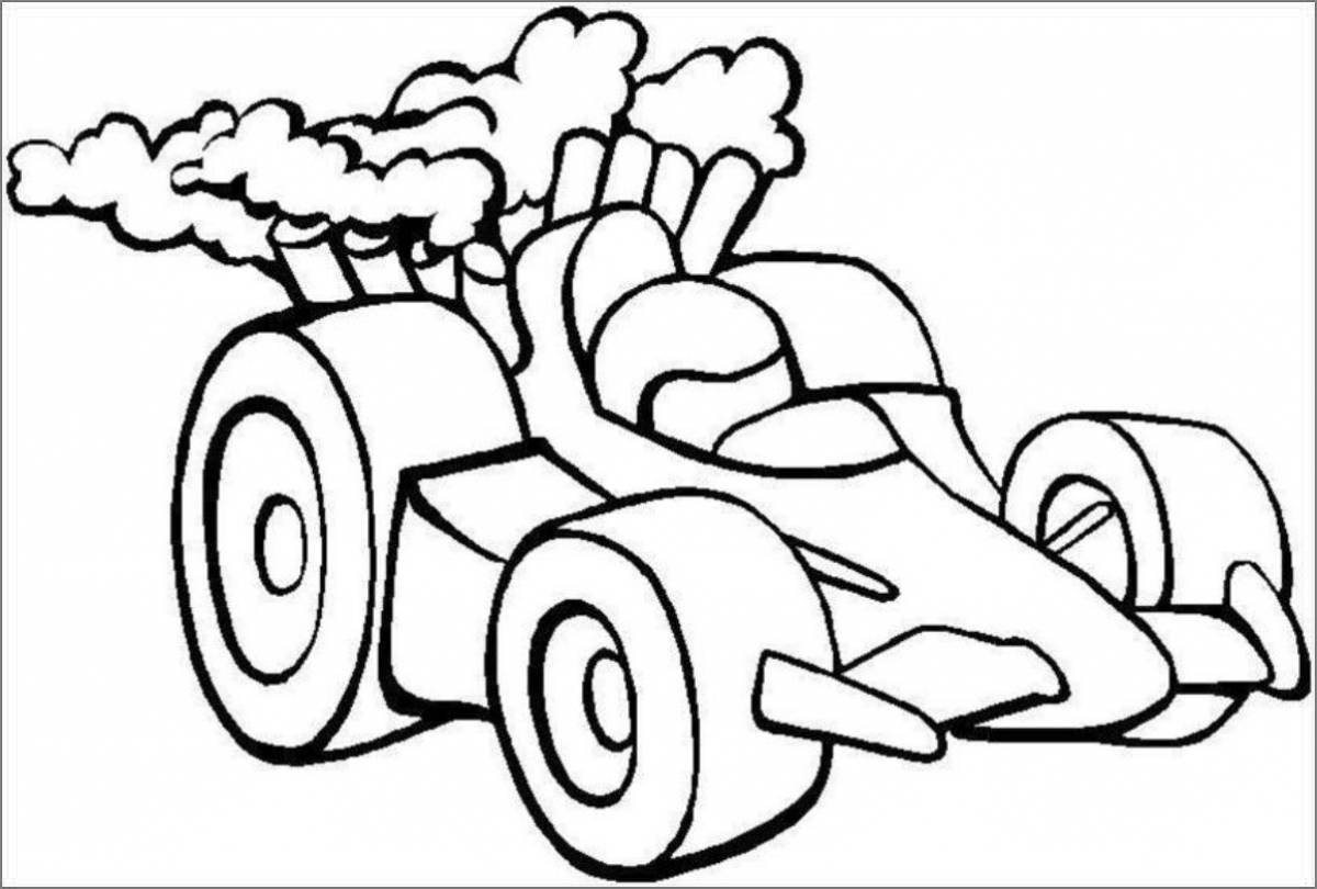 Funny cars coloring for boys 3-4 years old