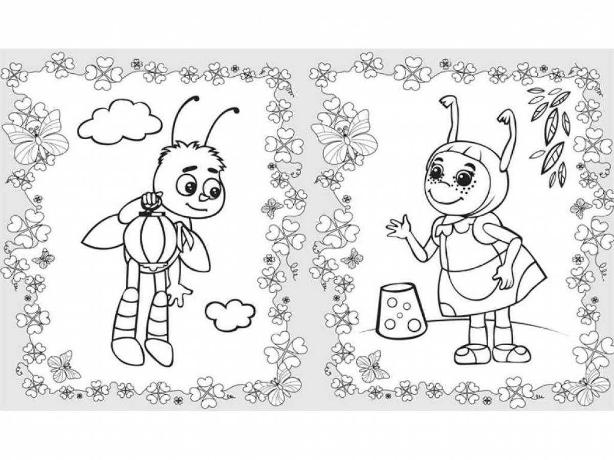 Entertaining coloring Luntik for children 3-4 years old