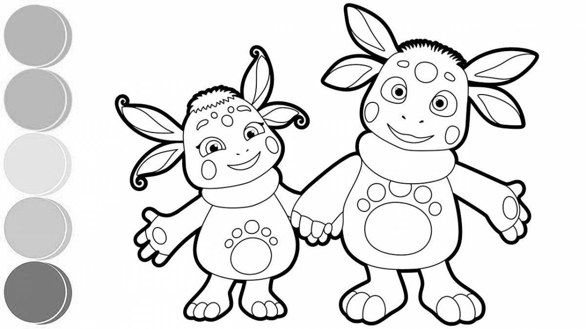 Coloring Luntik for children 3-4 years old