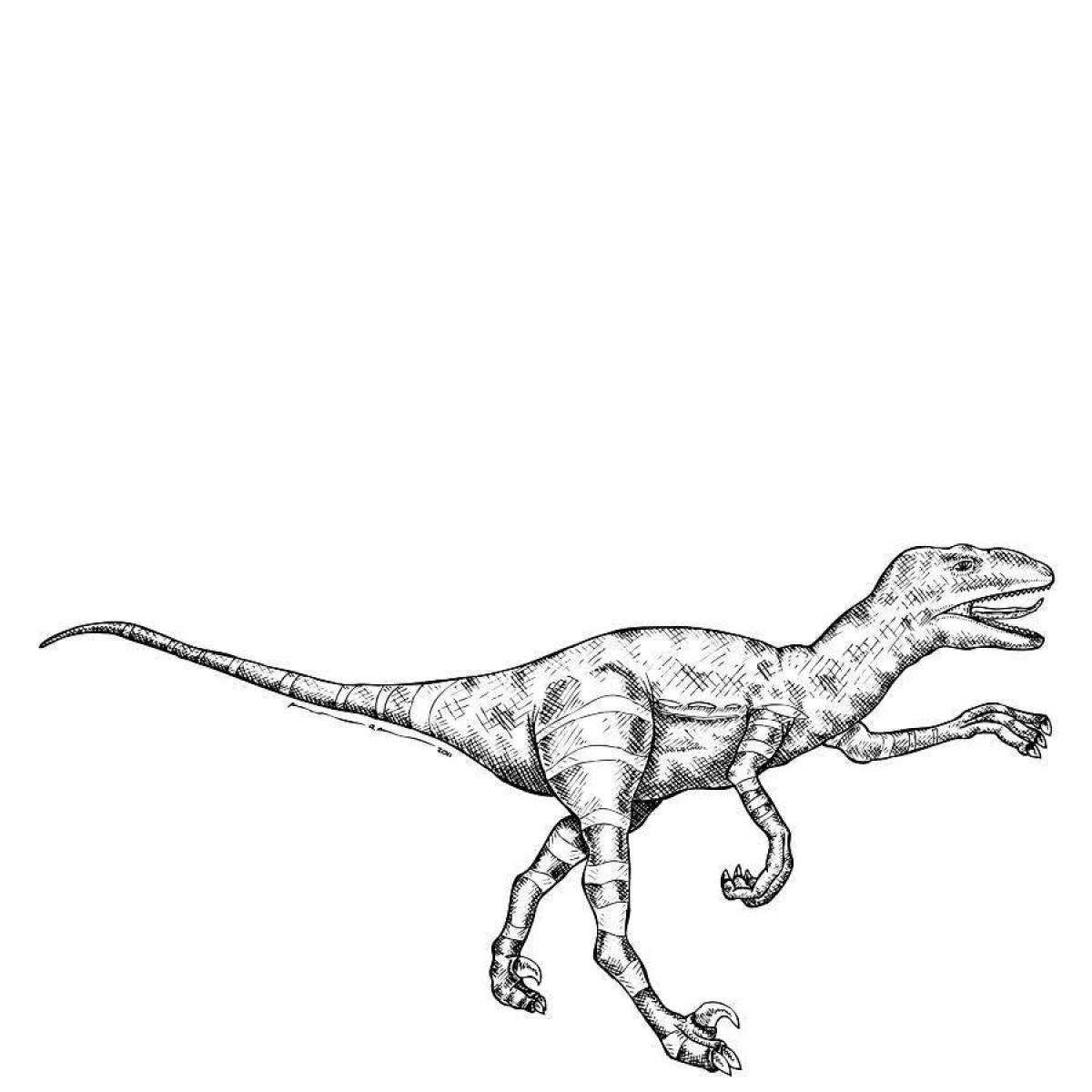 Animated velociraptor coloring page