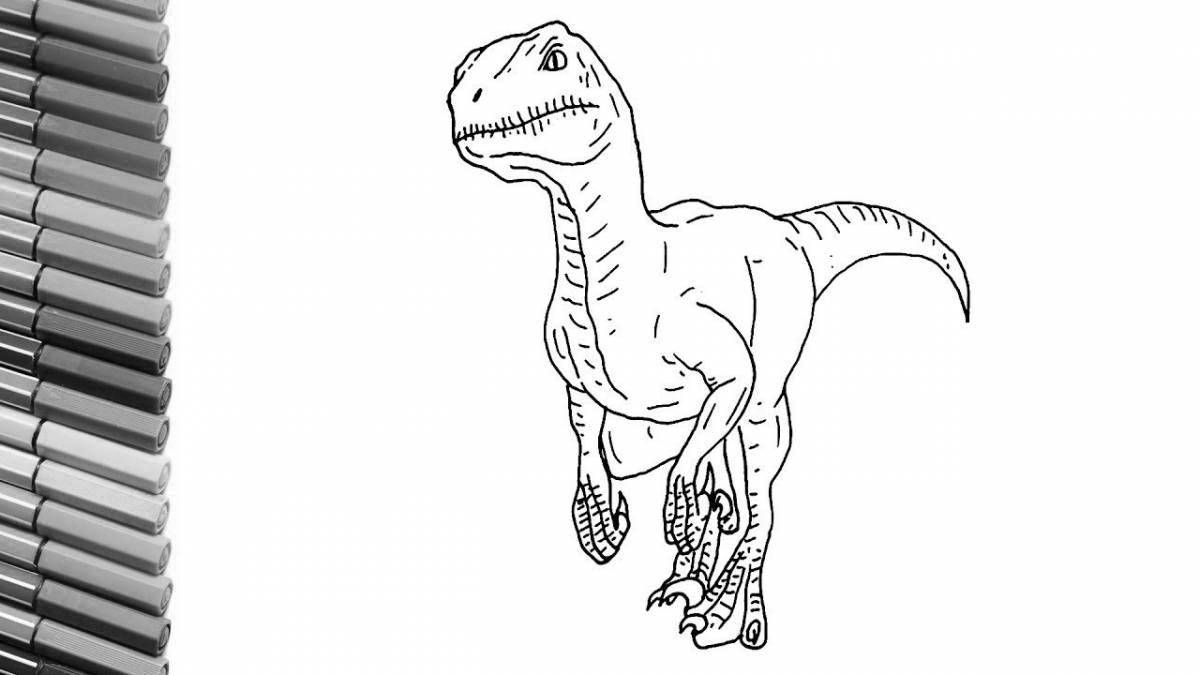 Velociraptor fun coloring book