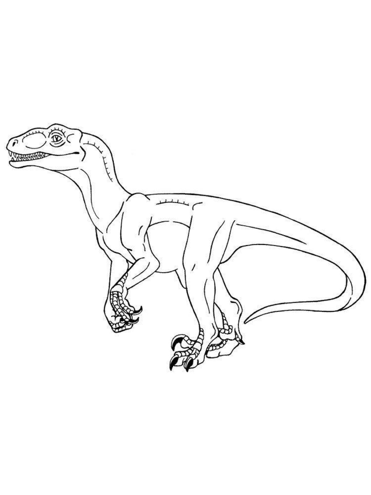 Coloring page magical velociraptor