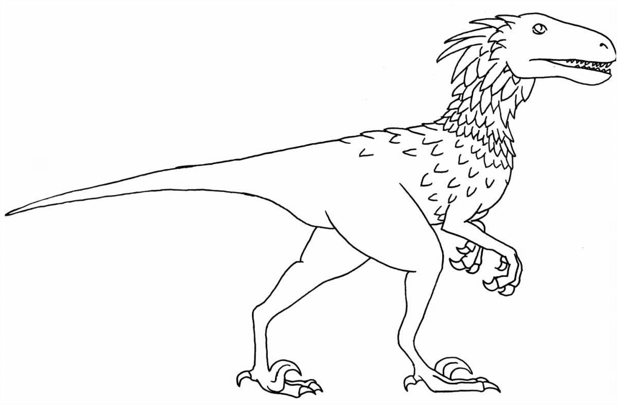 Fabulous velociraptor coloring page