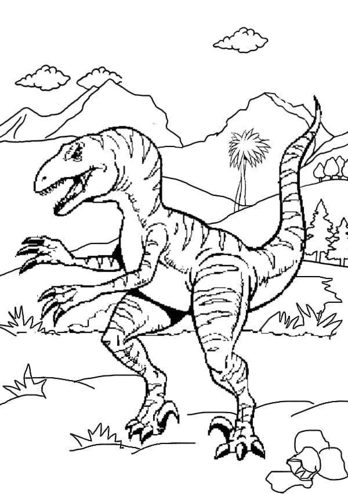 Impressive velociraptor coloring page