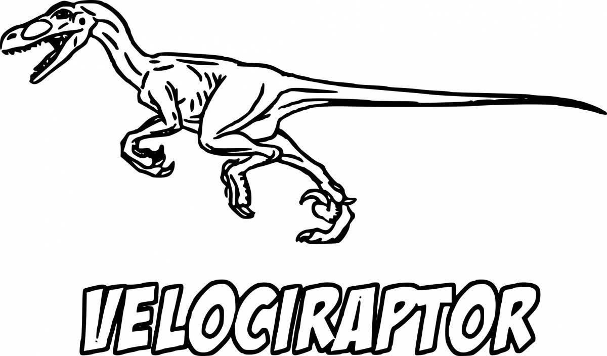 Glowing velociraptor coloring page