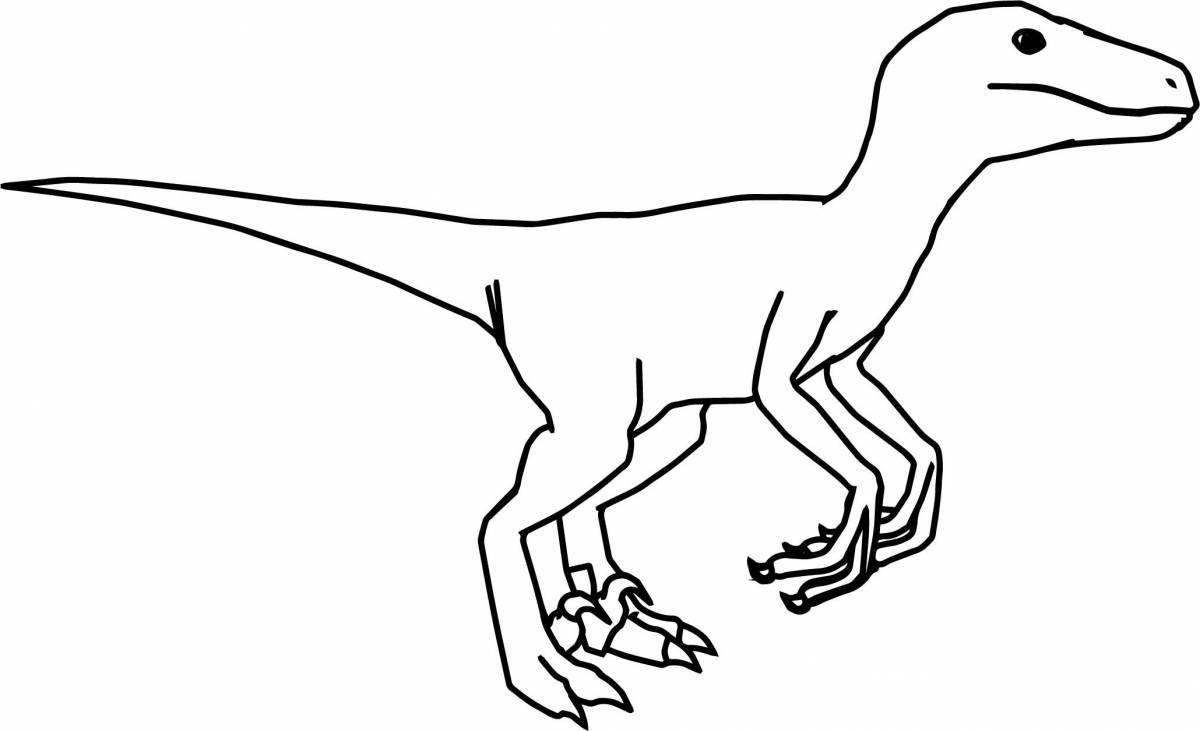 Blooming velociraptor coloring page