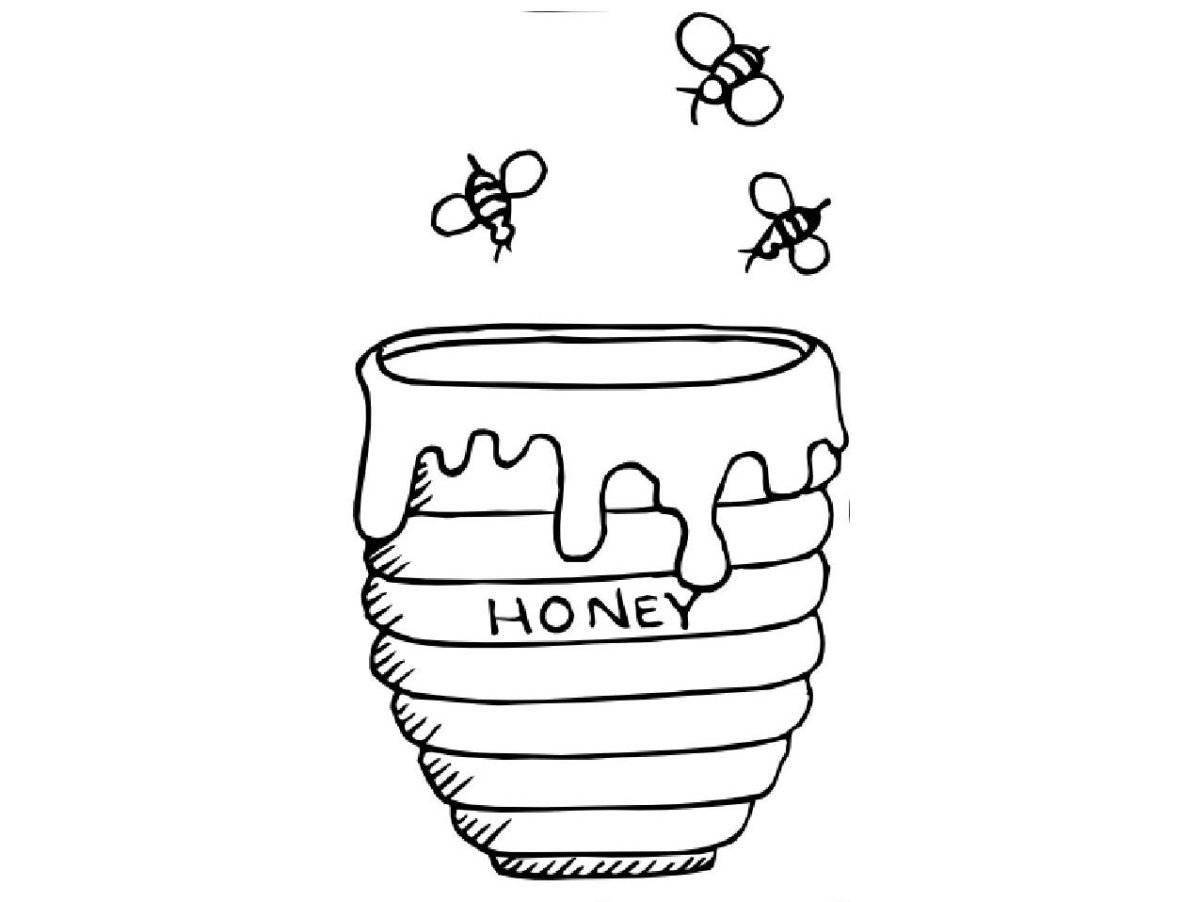 Exciting honey coloring page
