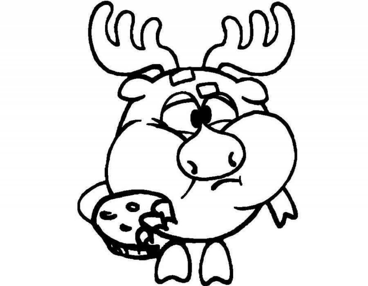 Awesome moose coloring page