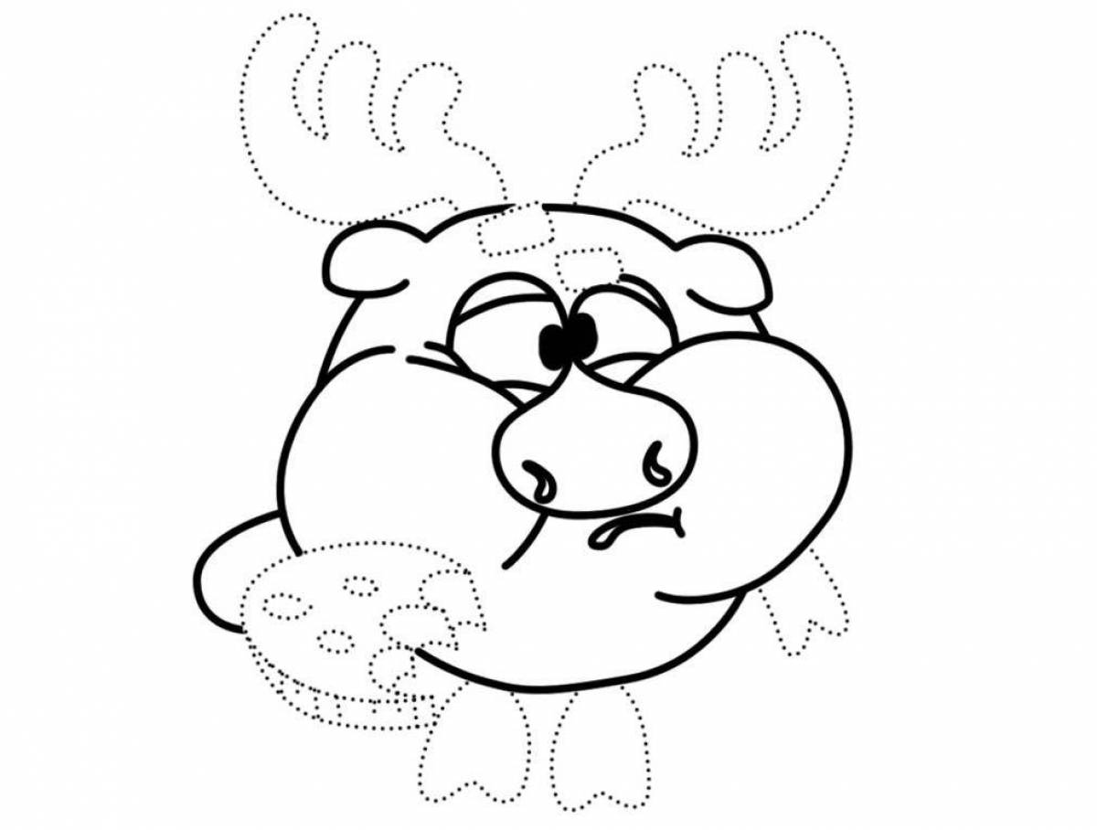 Rampant moose coloring page