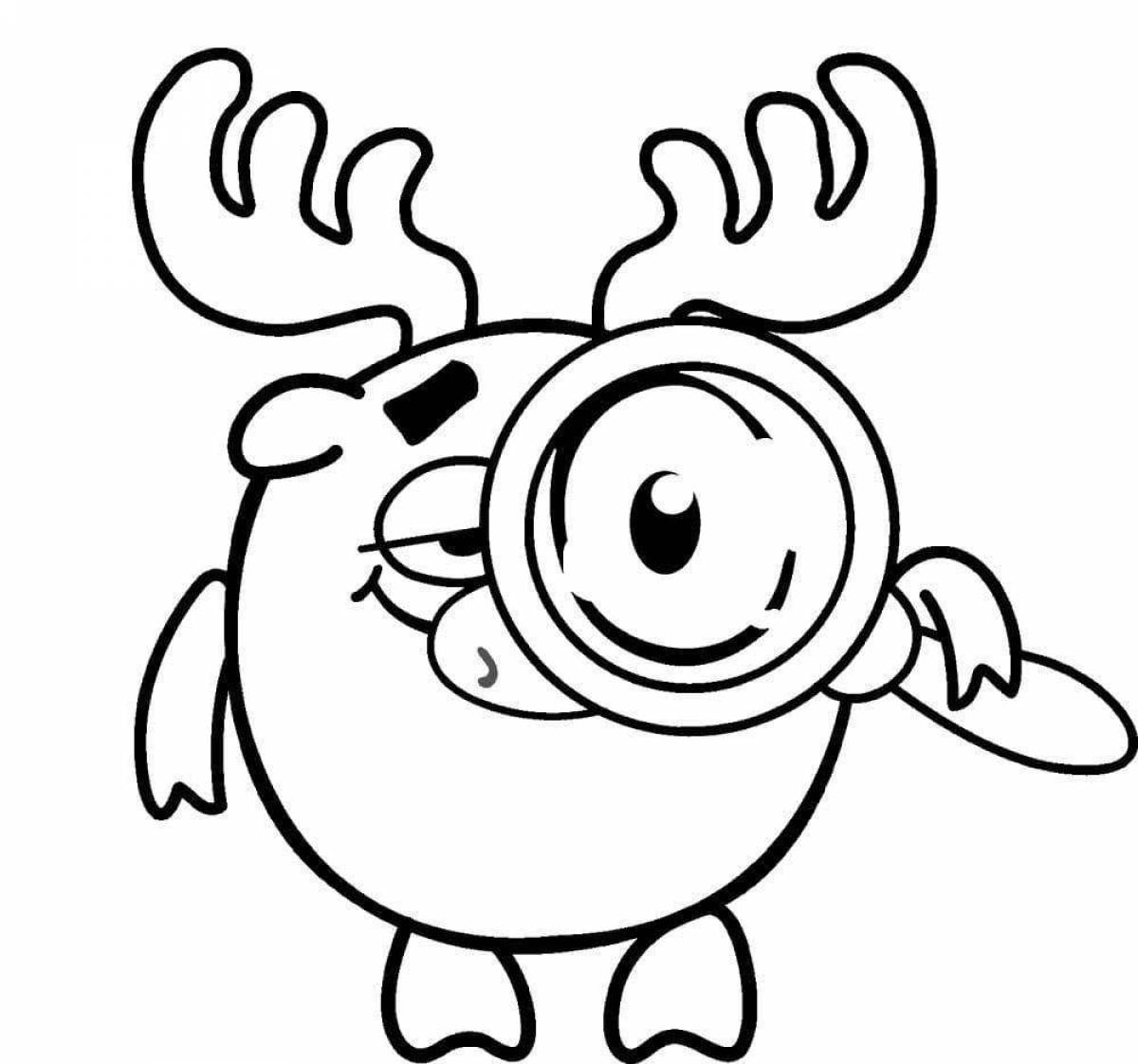 Animated moose coloring page