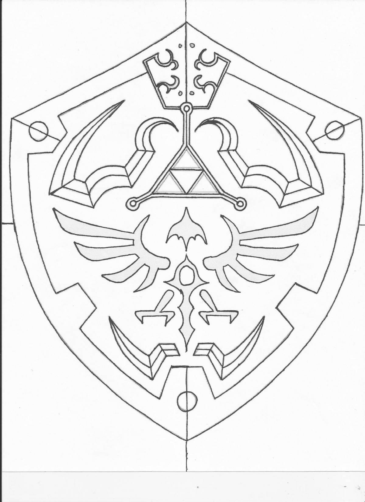 Colored shield coloring page