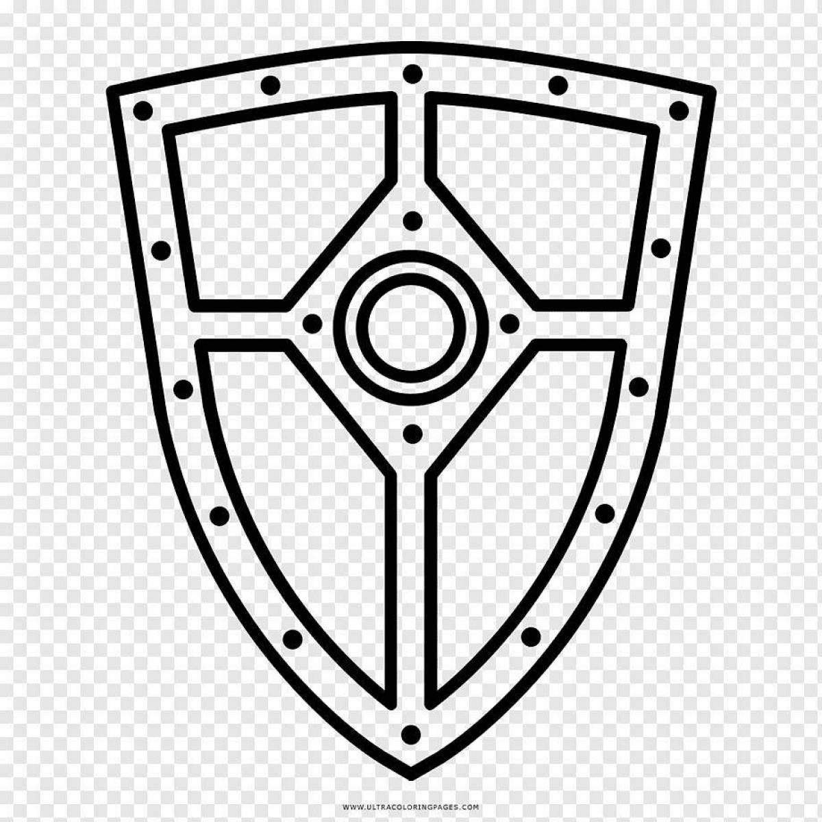 Majestic shield coloring page