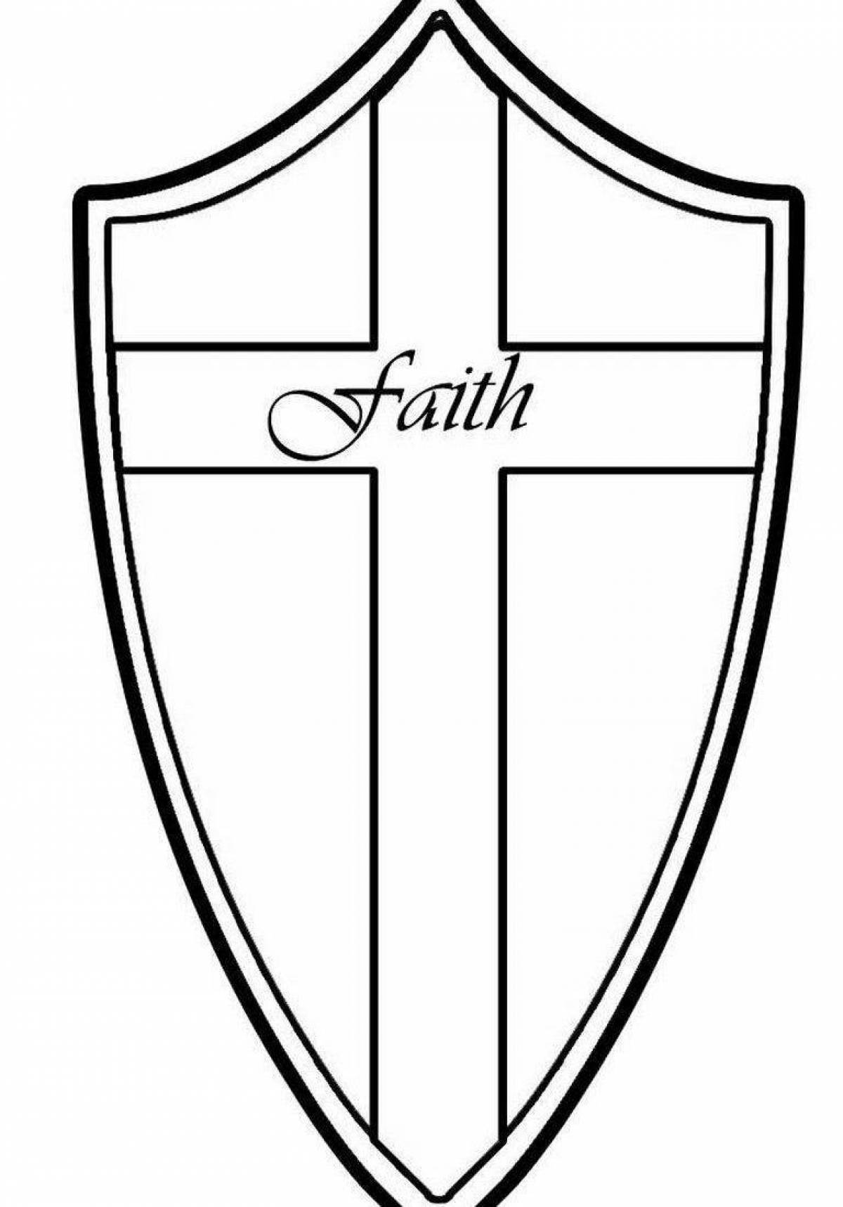 Ornate shield coloring page