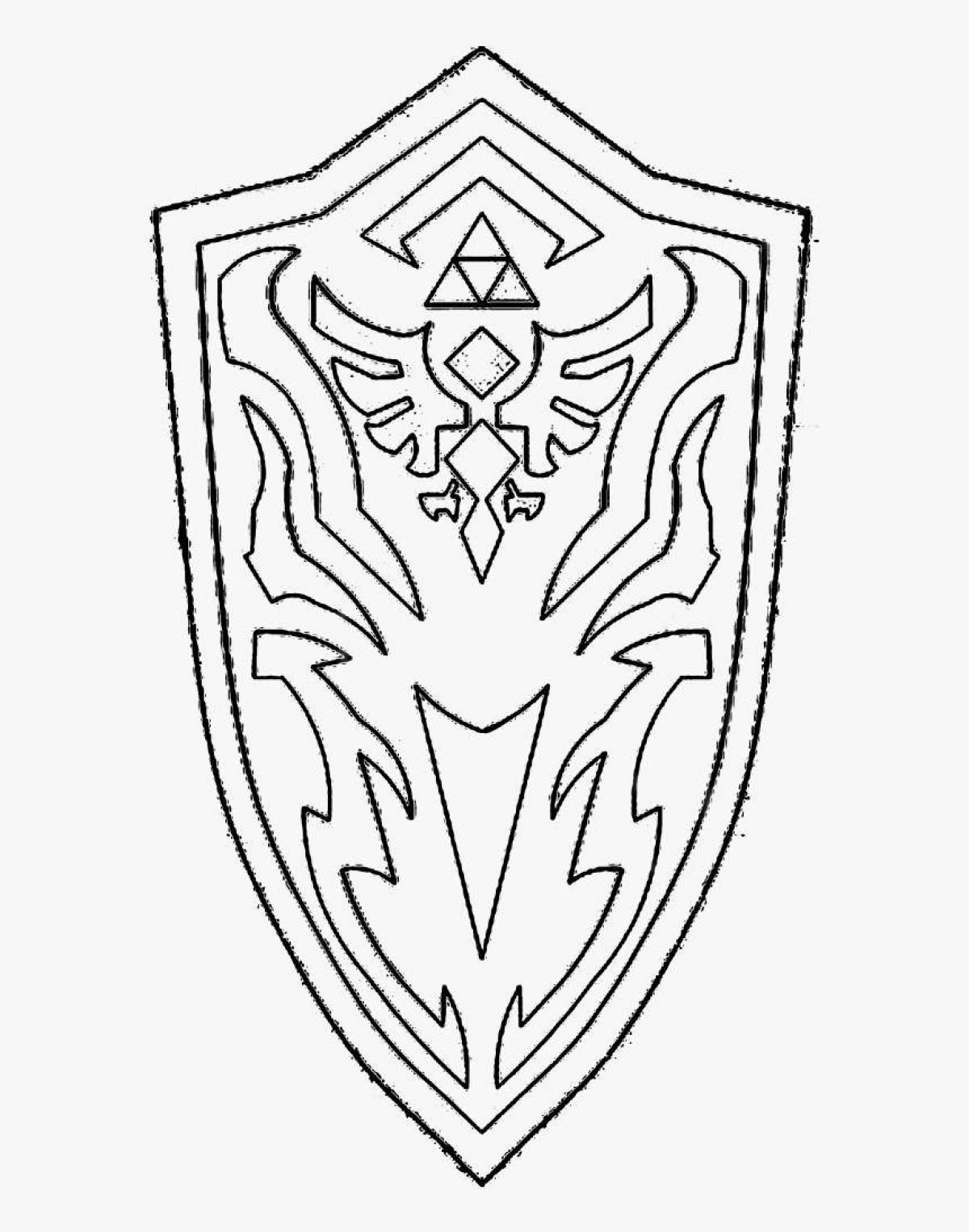 Intricate shield coloring page