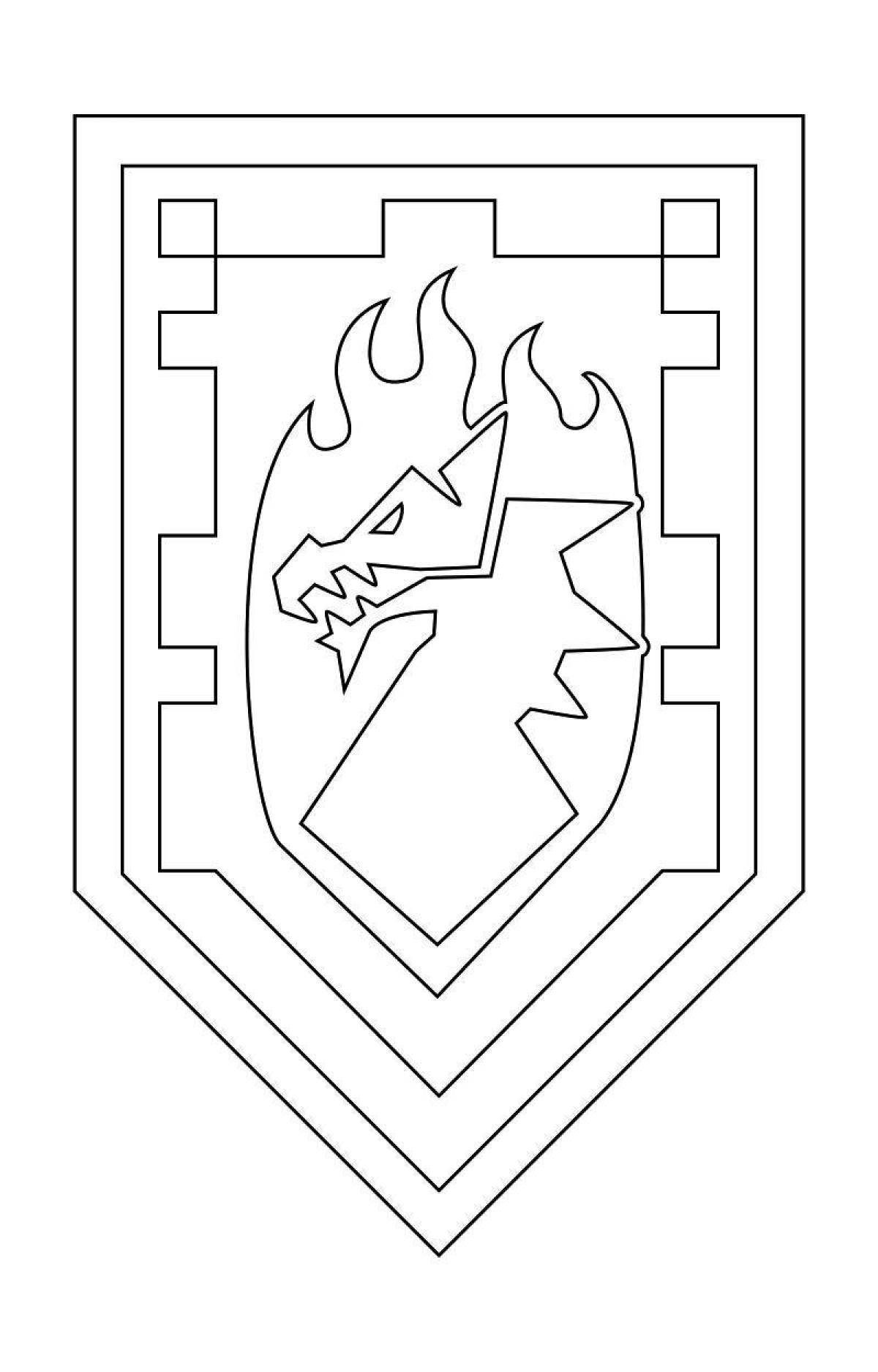 Great shield coloring page