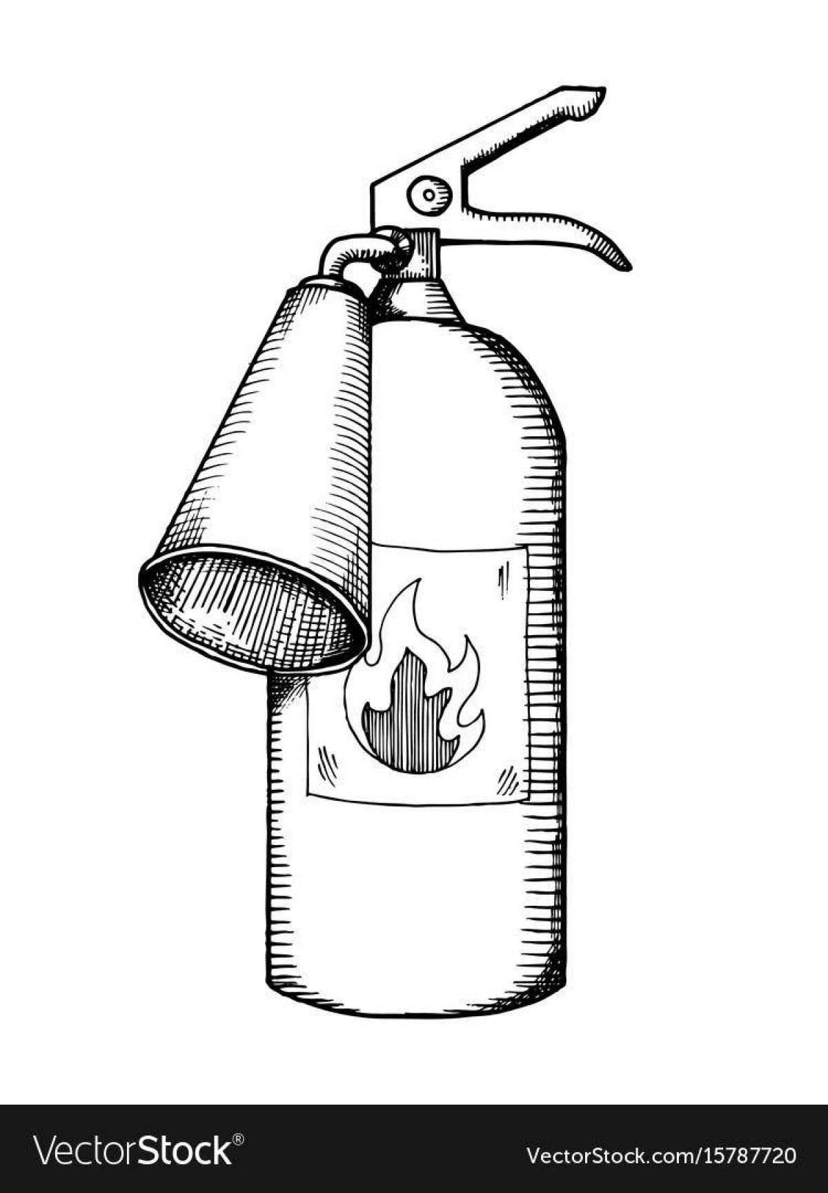 Coloring funny fire extinguisher