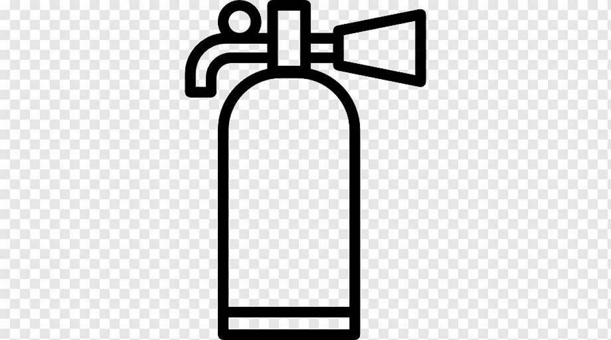 Charming fire extinguisher coloring page