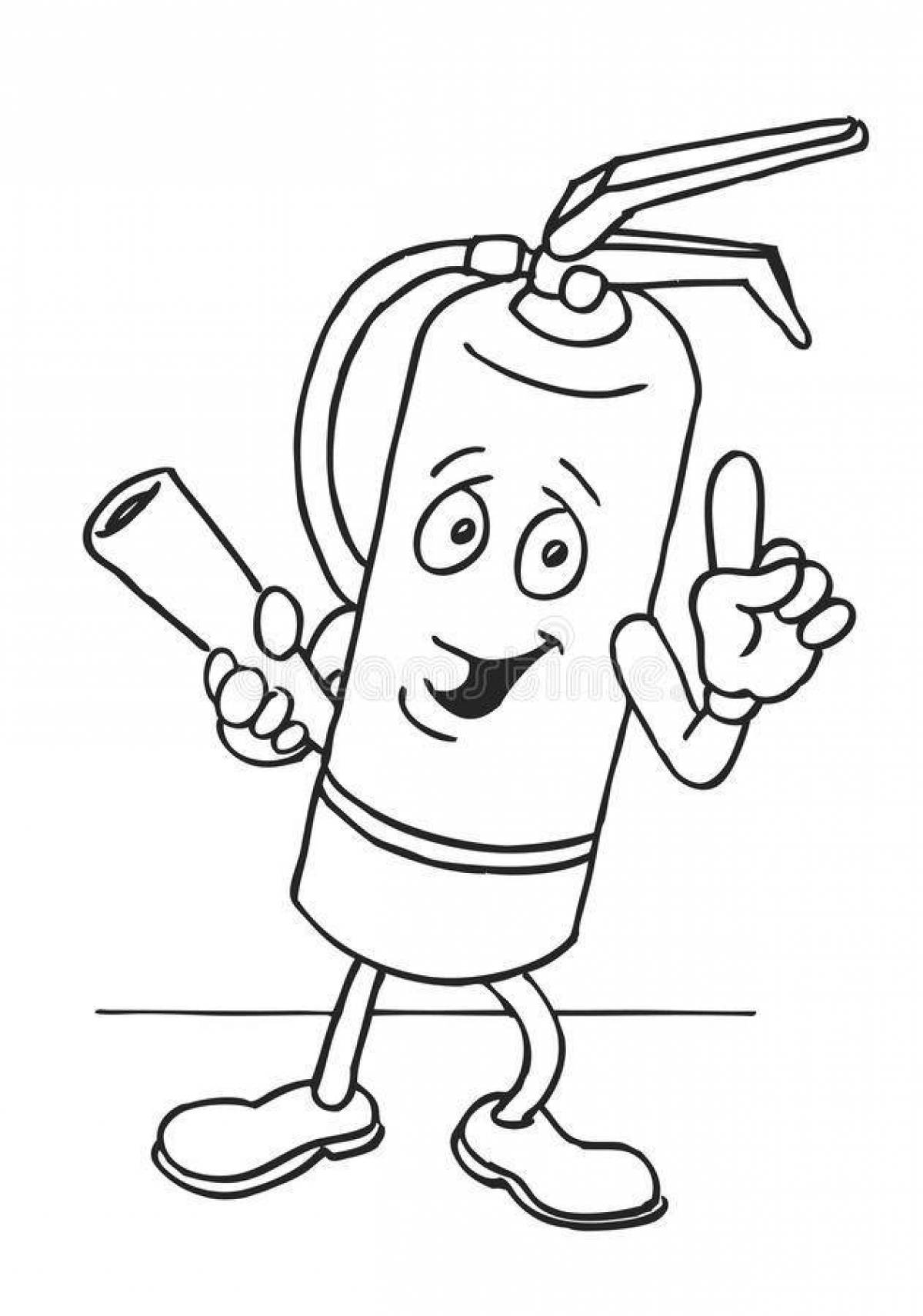 Amazing fire extinguisher coloring page