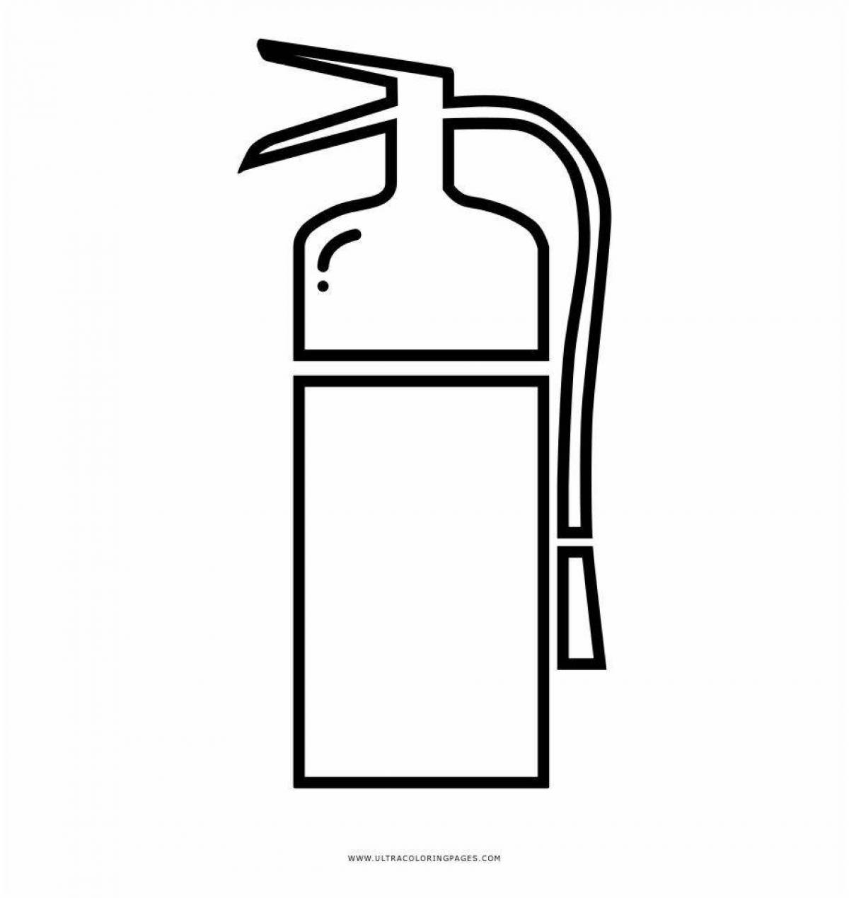 Cute fire extinguisher coloring page