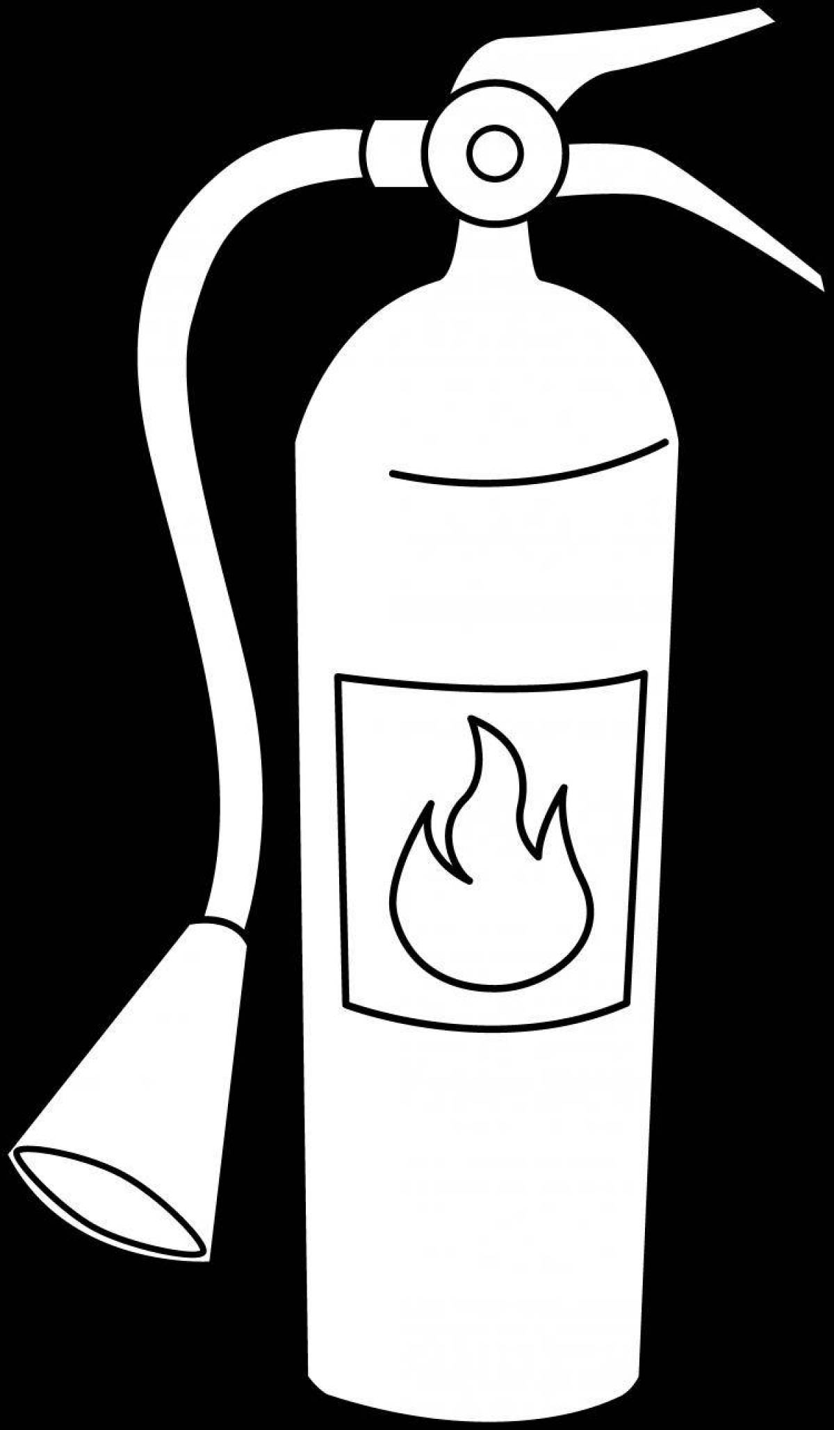 Unique fire extinguisher coloring page