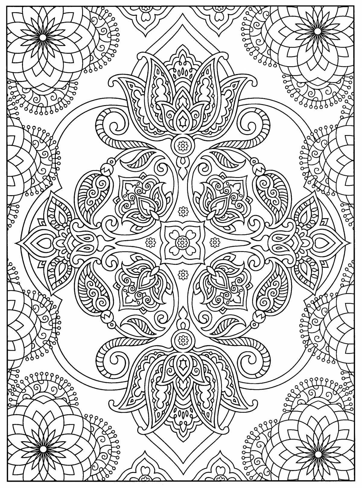 Adorable coloring page ornament