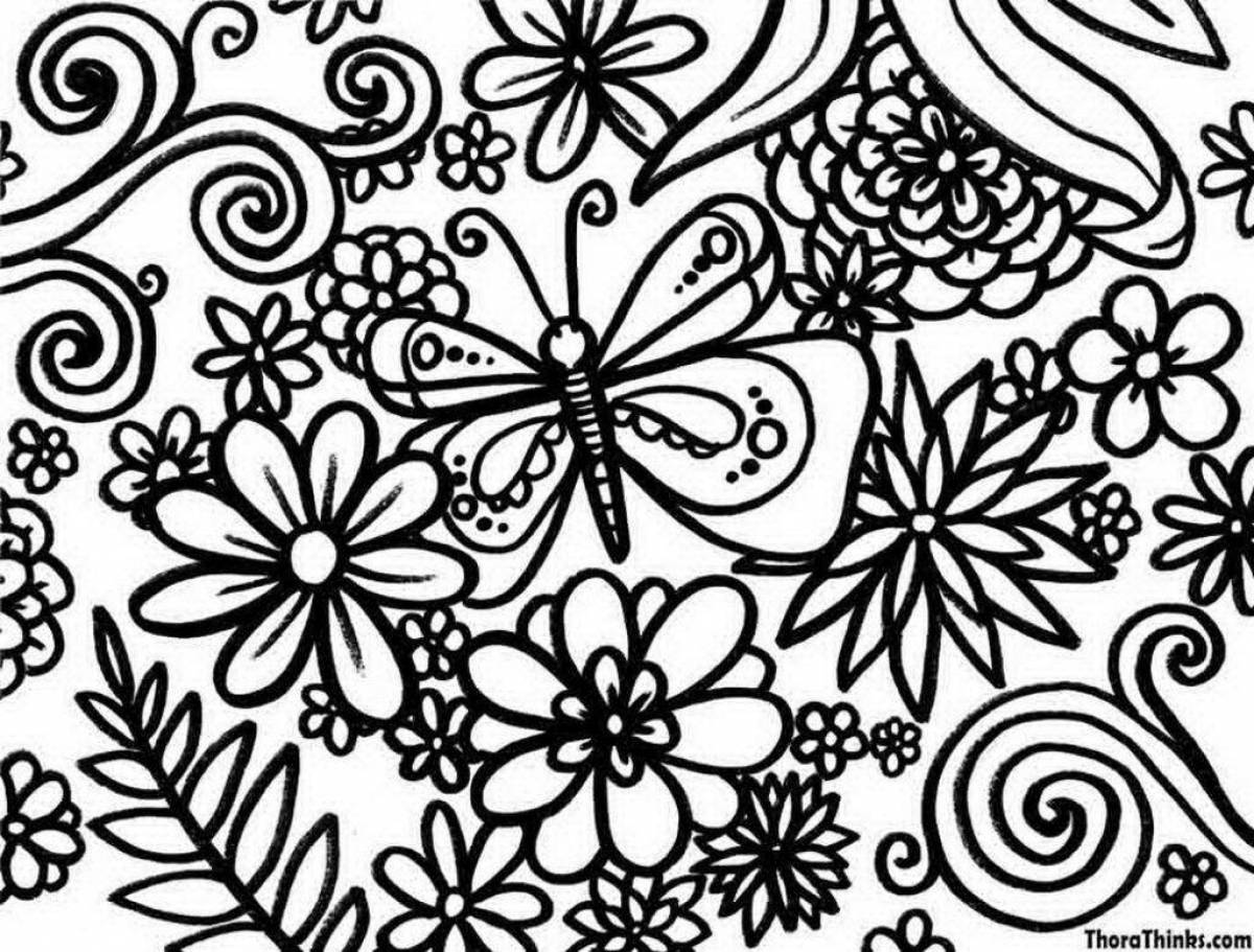 Playful coloring page ornament