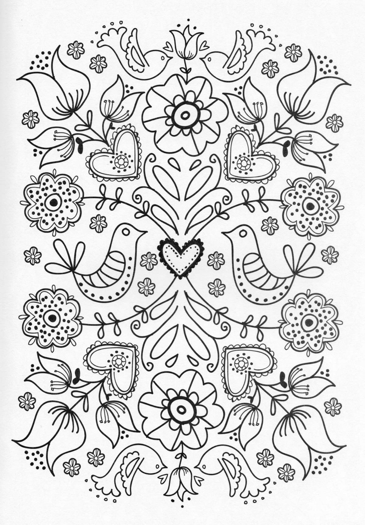 Fancy coloring page ornament
