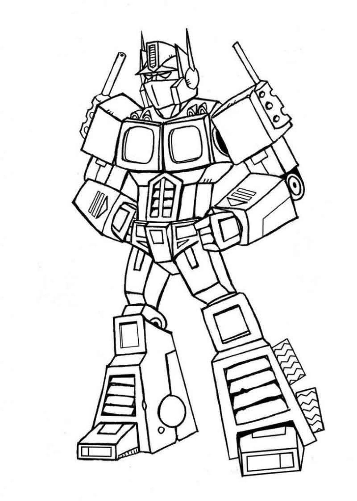 Bright optimus coloring page