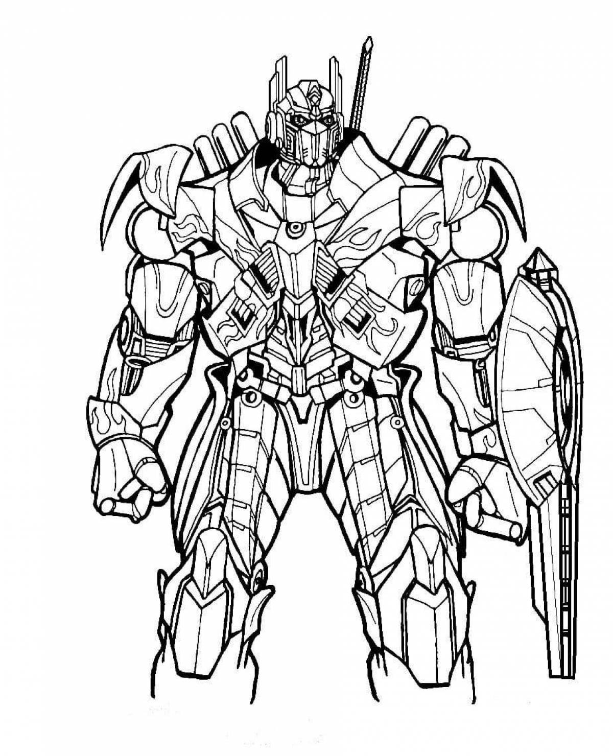 Amazing optimus coloring page
