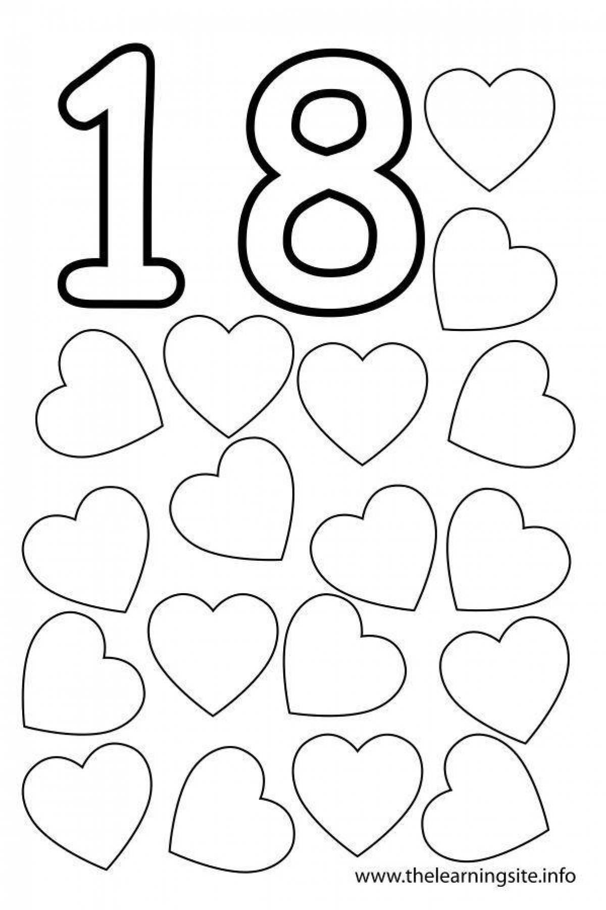 Colorful 18 years old coloring page