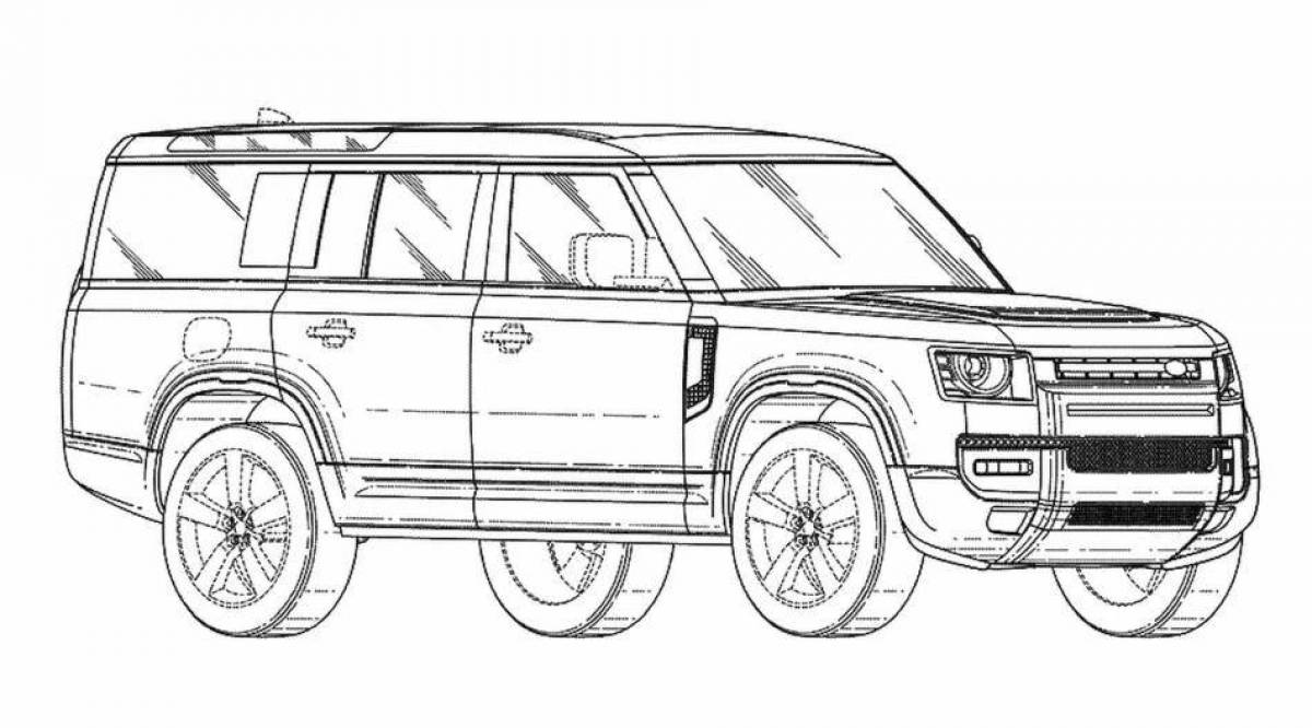 Luxury range rover coloring page