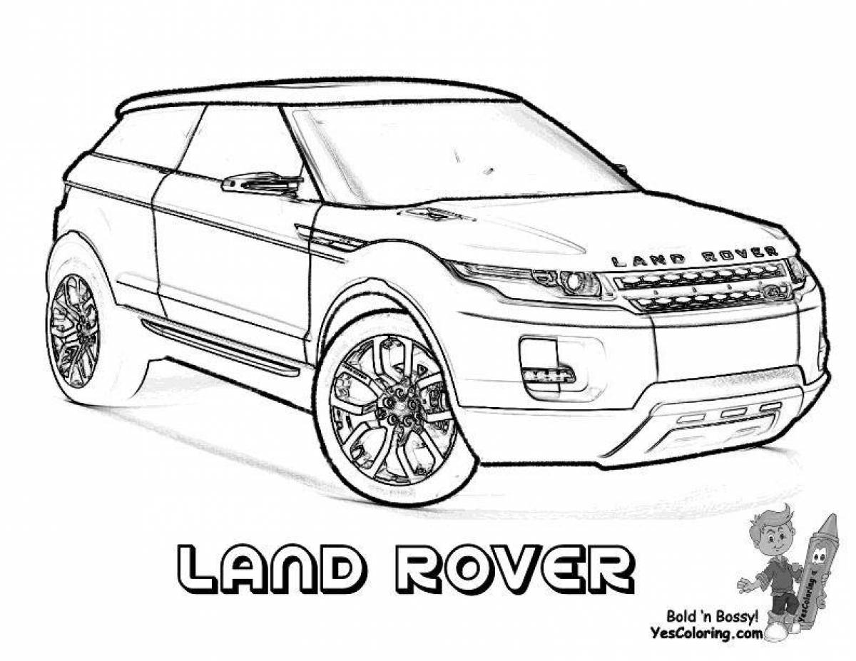 Exquisite range rover coloring page