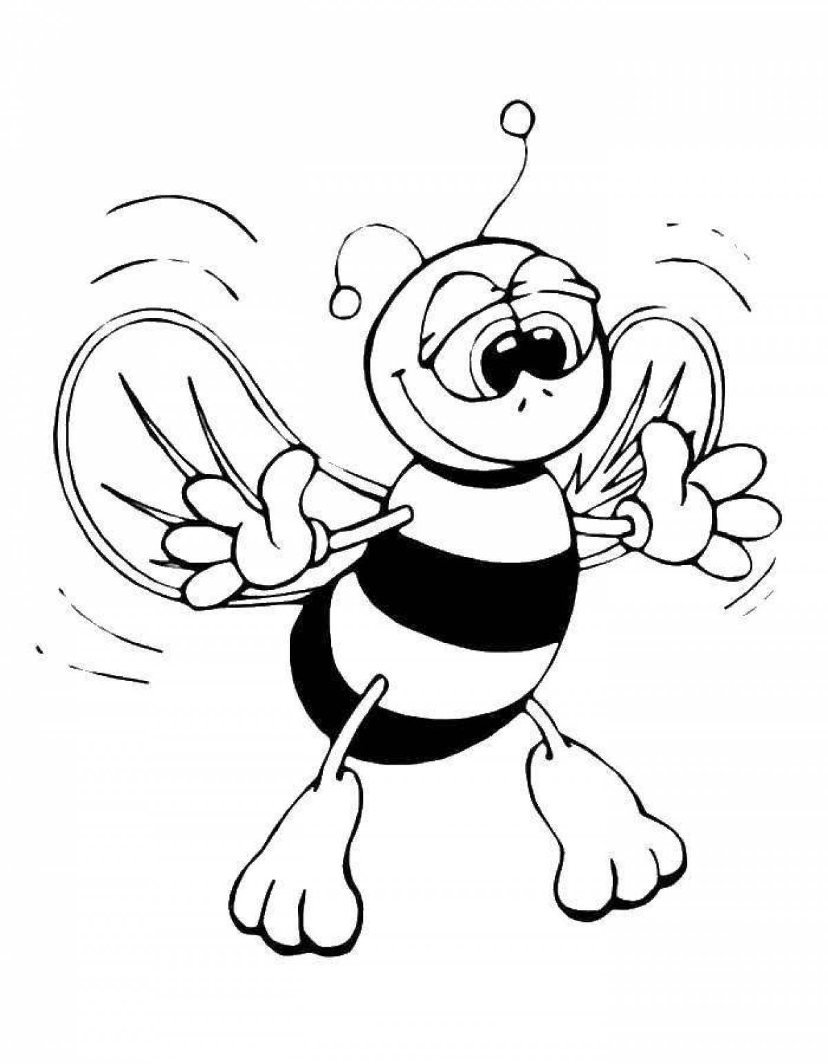 Cute bee coloring book for kids