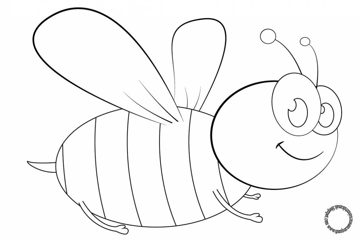 Fabulous bee coloring page for kids