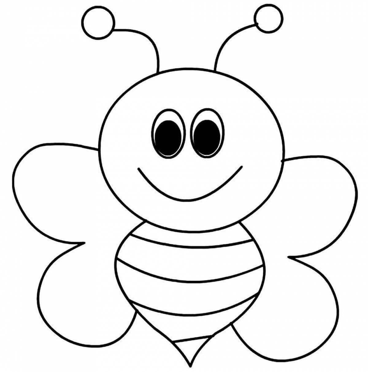 Humorous coloring bee for kids