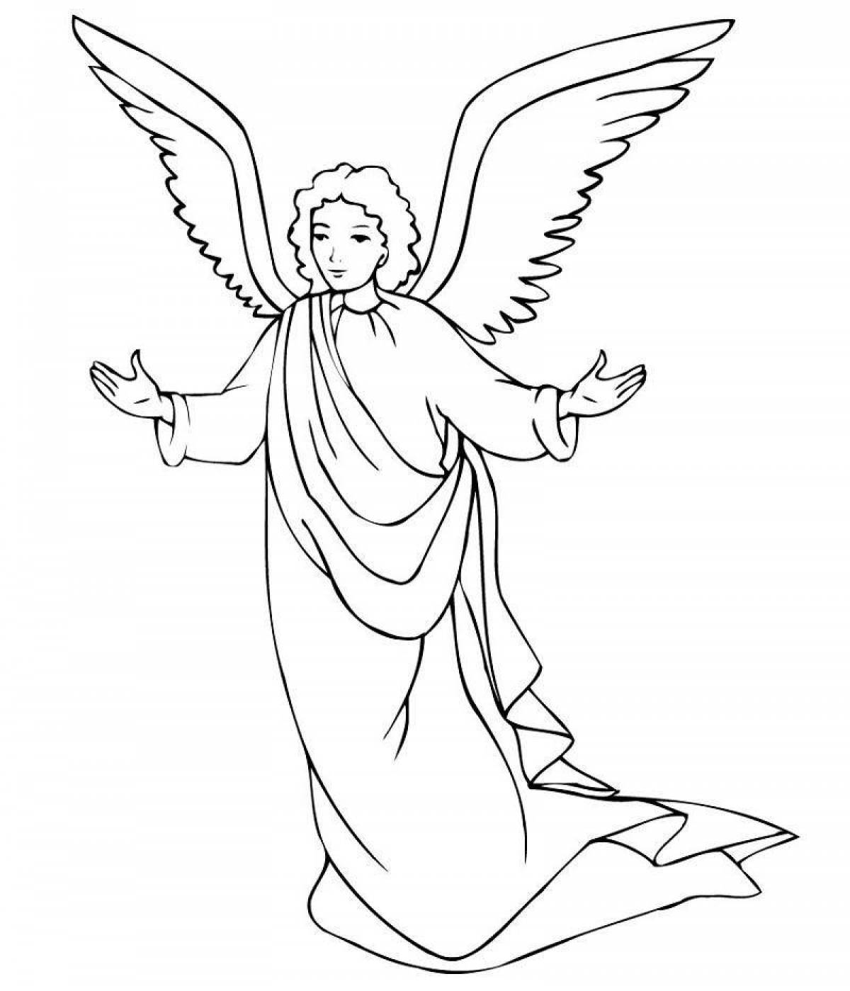 Небесная раскраска ангел для детей