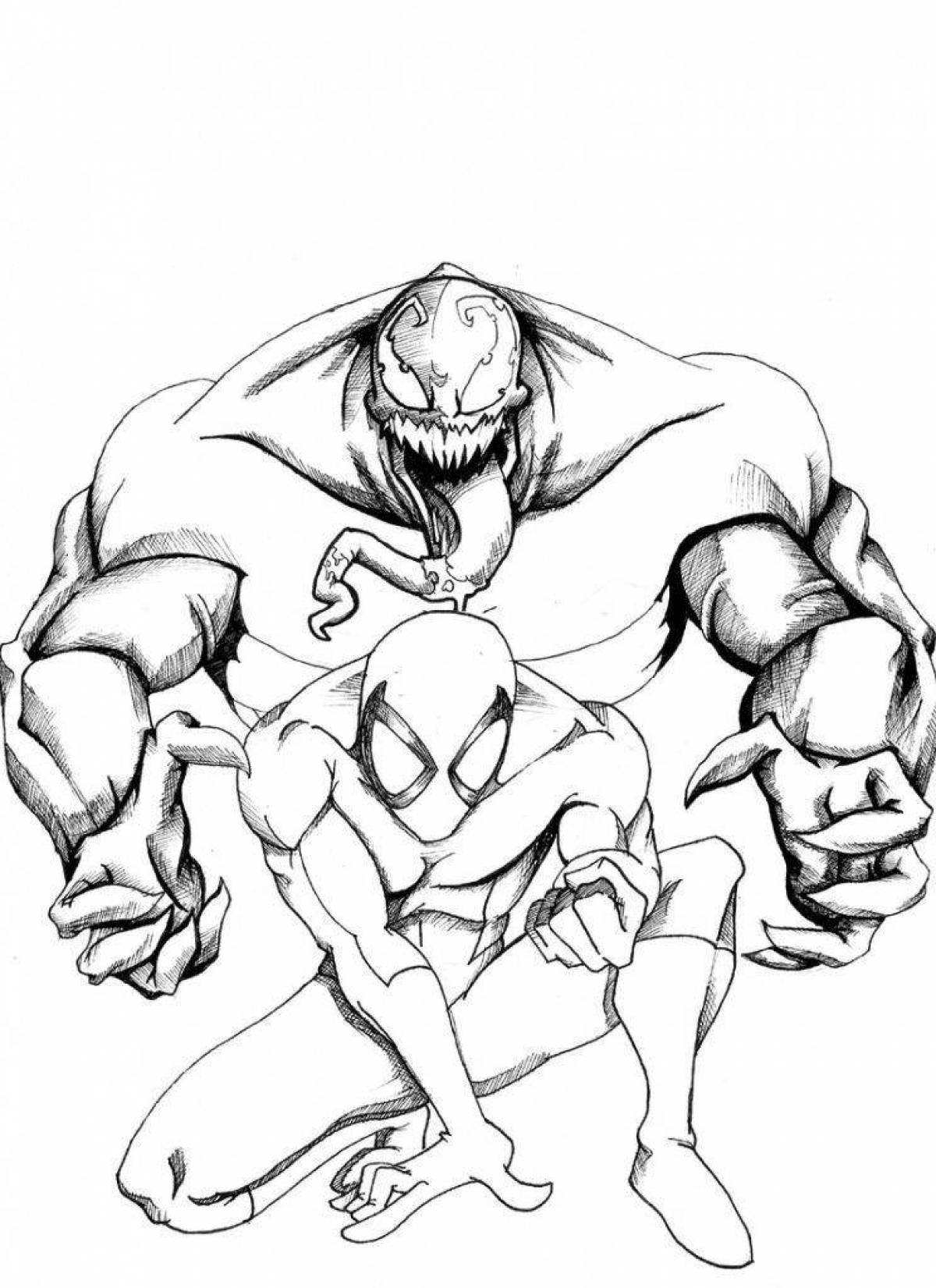 Spider-man and venom coloring page