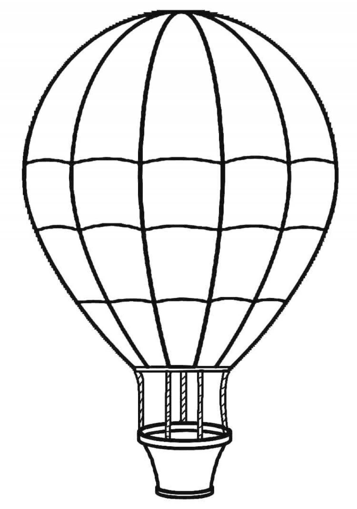 Colored balloon coloring page for kids