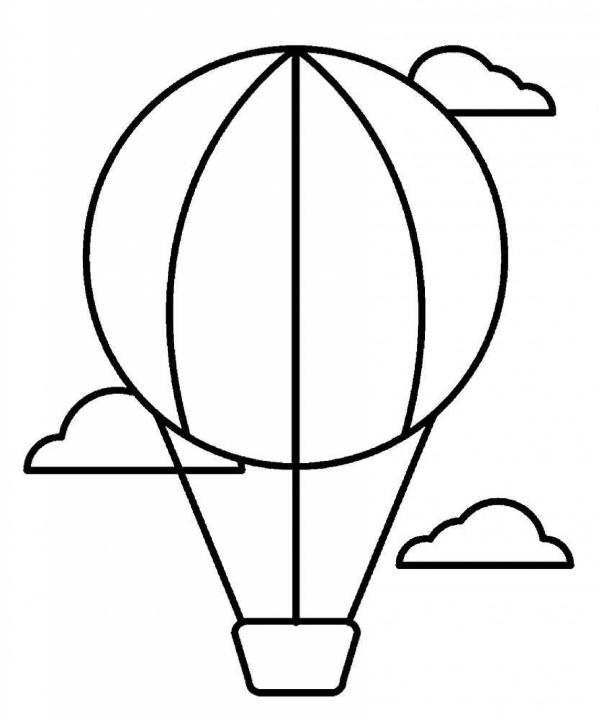 Яркая раскраска с воздушными шарами для детей