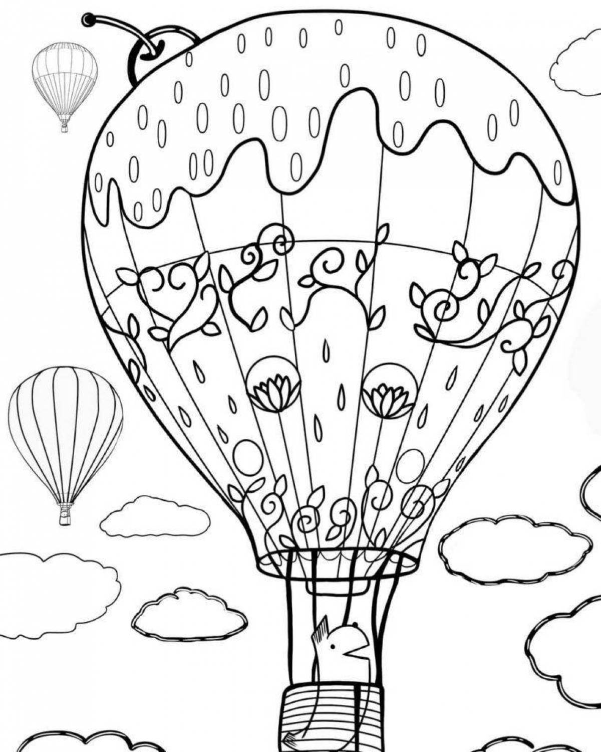 Lively coloring page with balloons for kids