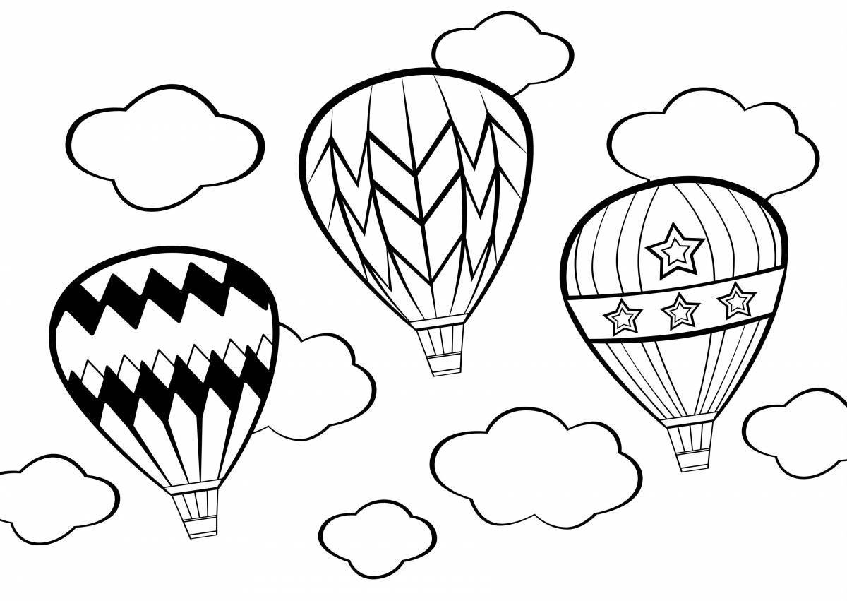 Animated coloring pages with balloons for kids