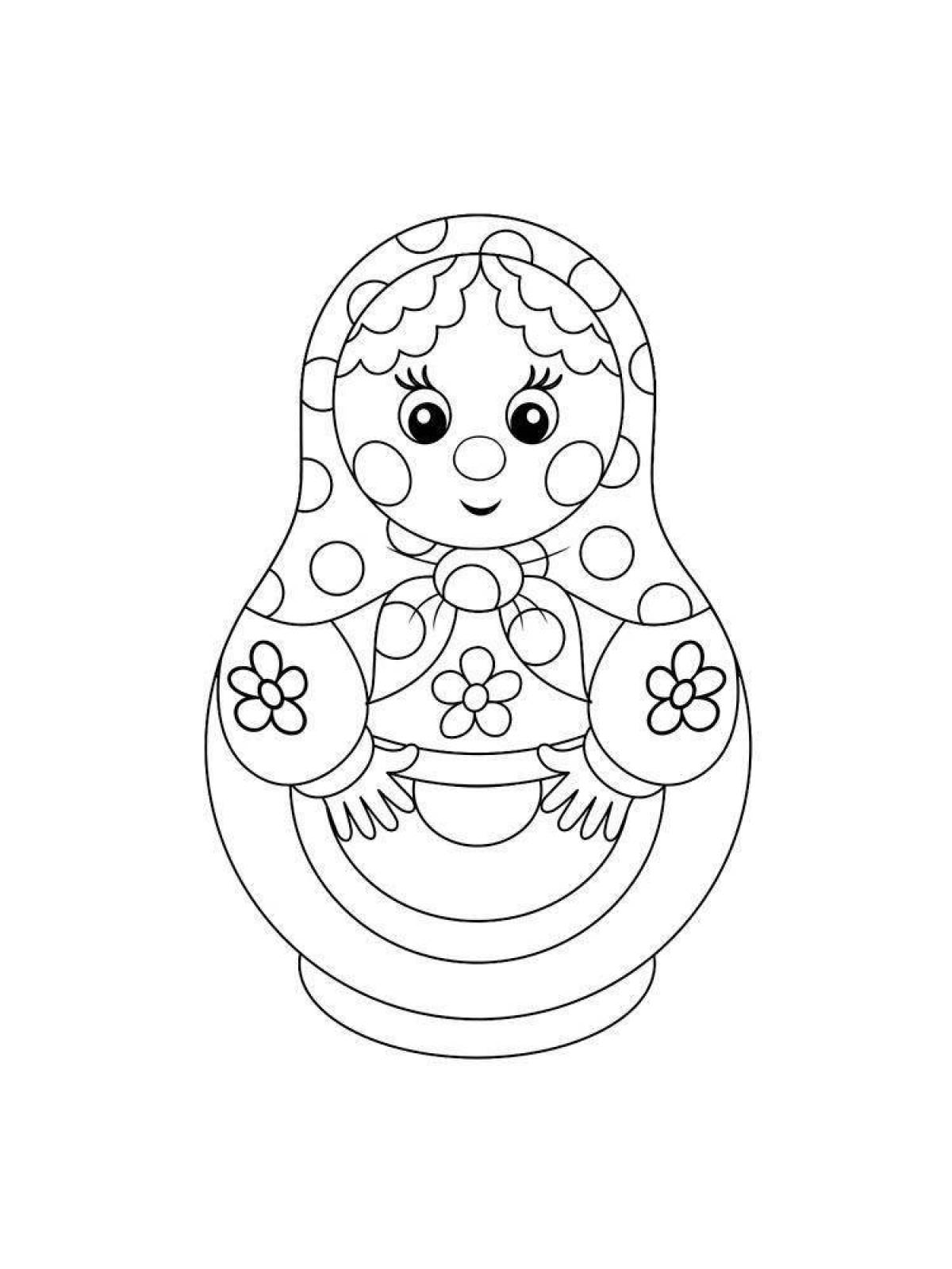 Magic matryoshka coloring book for children 4-5 years old