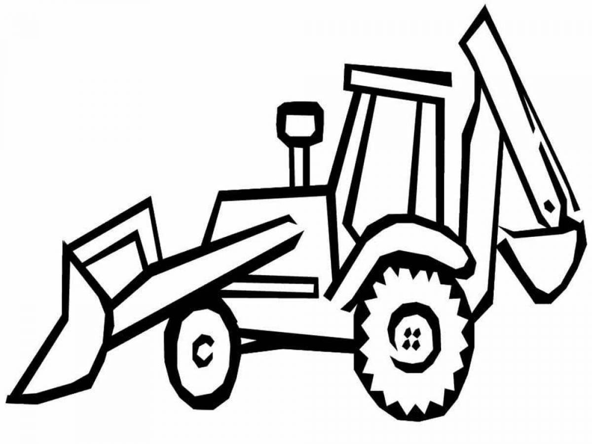Amazing tractor coloring page for 3-4 year olds