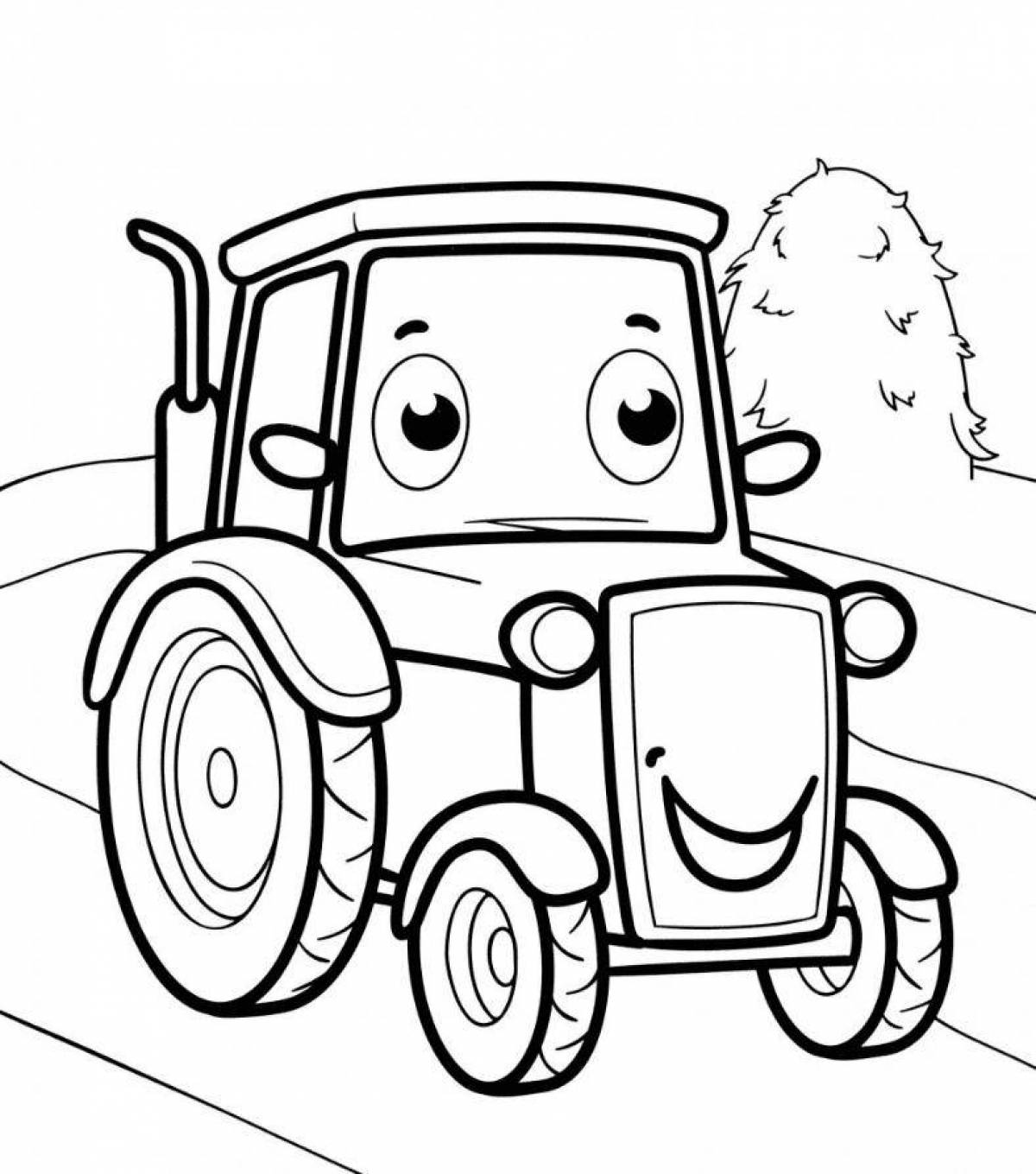 Amazing tractor coloring book for 3-4 year olds
