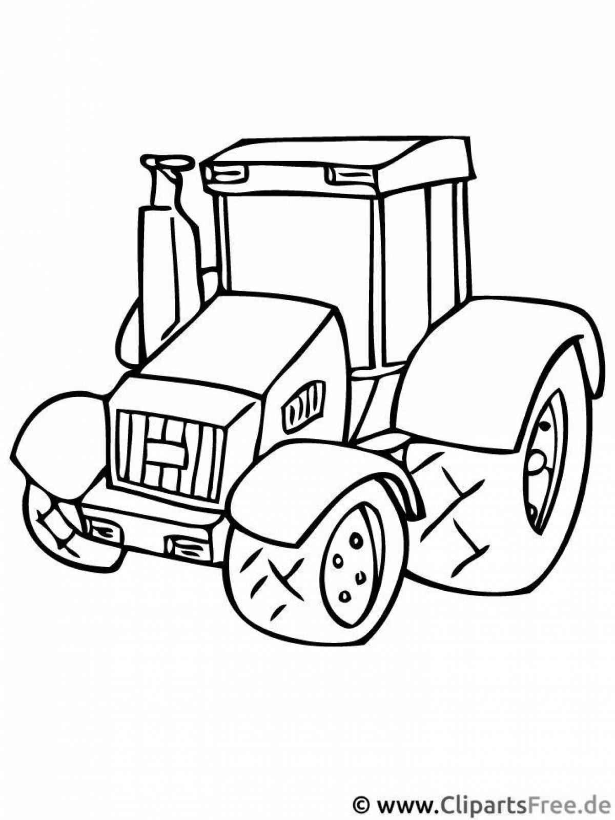 Adorable tractor coloring book for 3-4 year olds